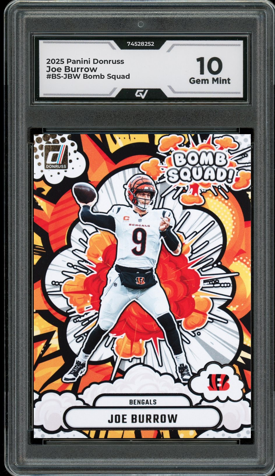 2025 Panini Donruss #BS-JBW Joe Burrow Bomb Squad Graded 10 Gem Mint - Front