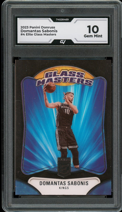 2023 Panini Donruss #4 Domantas Sabonis Elite Glass Masters Graded 10 Gem Mint - Front