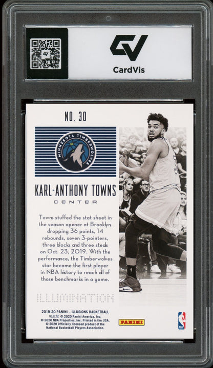 2019 Panini Illusions #30 Karl-Anthony Towns Illumination Graded 10 Gem Mint - Back