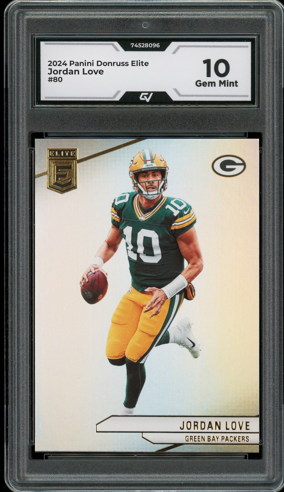 2024 Panini Donruss Elite #80 Jordan Love Graded 10 Gem Mint - Front