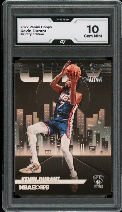 2022 Panini Hoops #2 Kevin Durant City Edition Graded 10 Gem Mint - Front