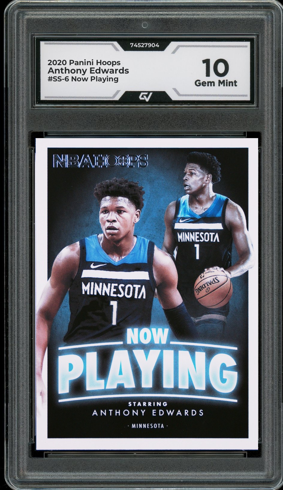 2020 Panini Hoops #SS-6 Anthony Edwards Now Playing Rookie Card RC Graded 10 Gem Mint - Front