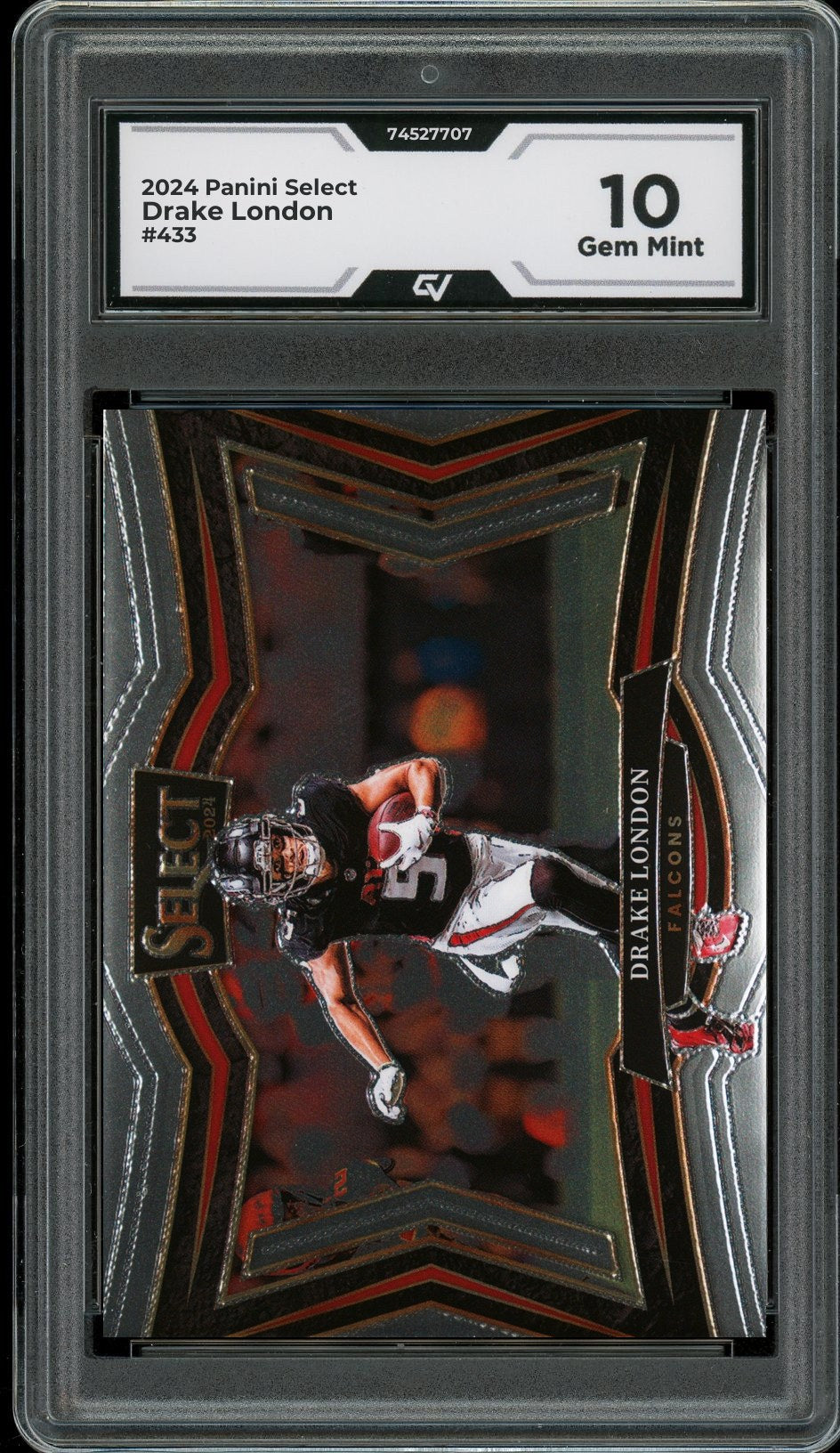 2024 Panini Select #433 Drake London Rookie Card RC Graded 10 Gem Mint - Front