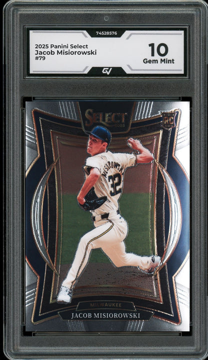 2025 Panini Select #79 Jacob Misiorowski Rookie Card RC Graded 10 Gem Mint - Front