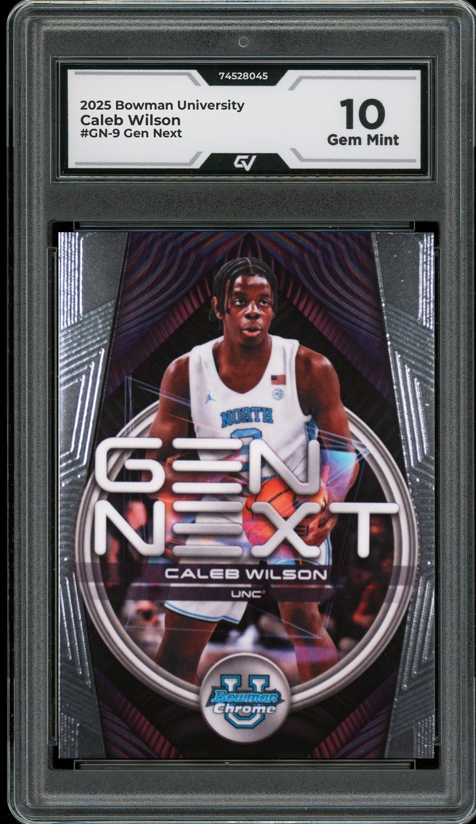 2025 Bowman University #GN-9 Caleb Wilson Gen Next Rookie Card RC Graded 10 Gem Mint - Front