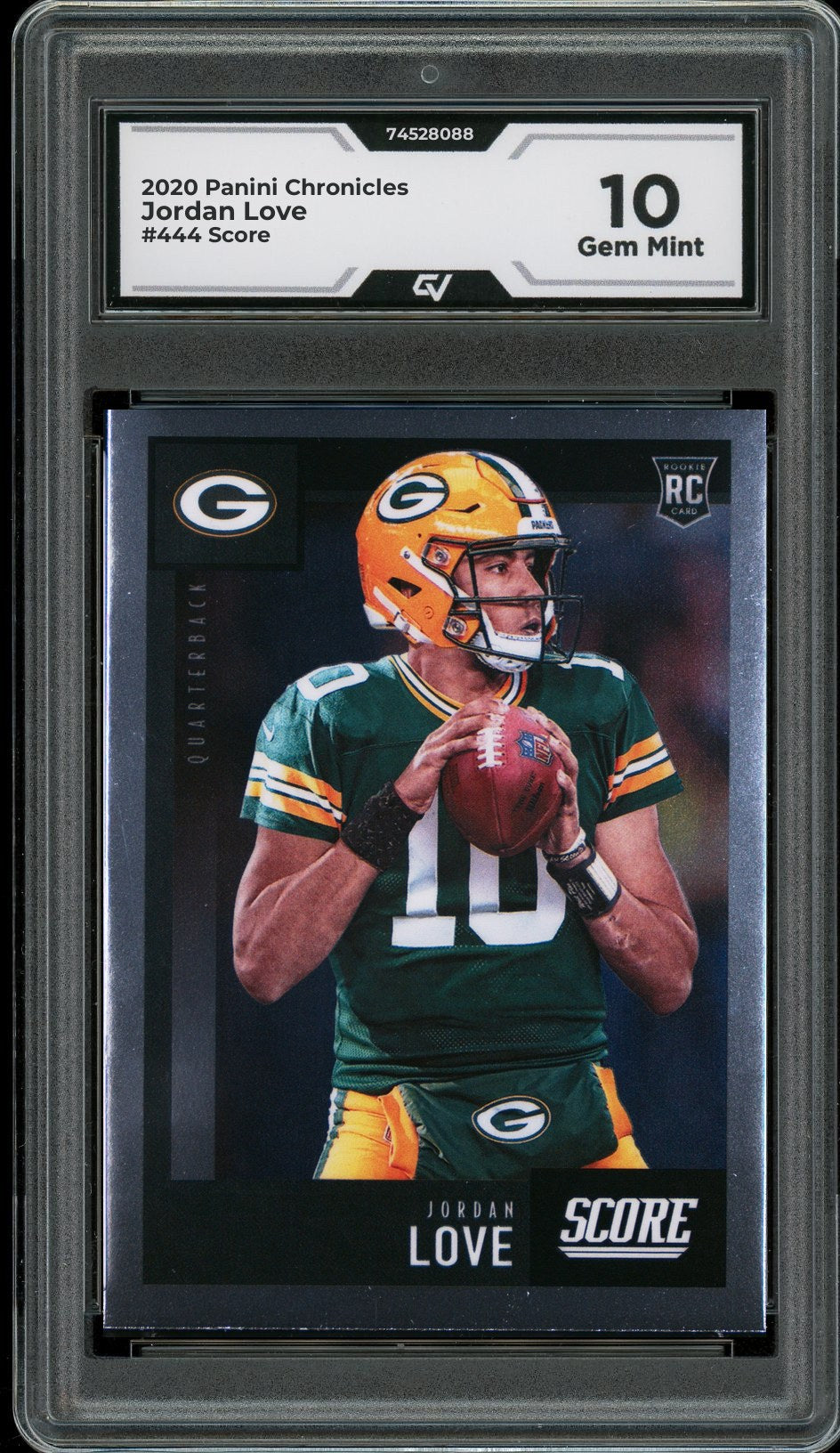 2020 Panini Chronicles #444 Jordan Love Score Rookie Card RC Graded 10 Gem Mint - Front
