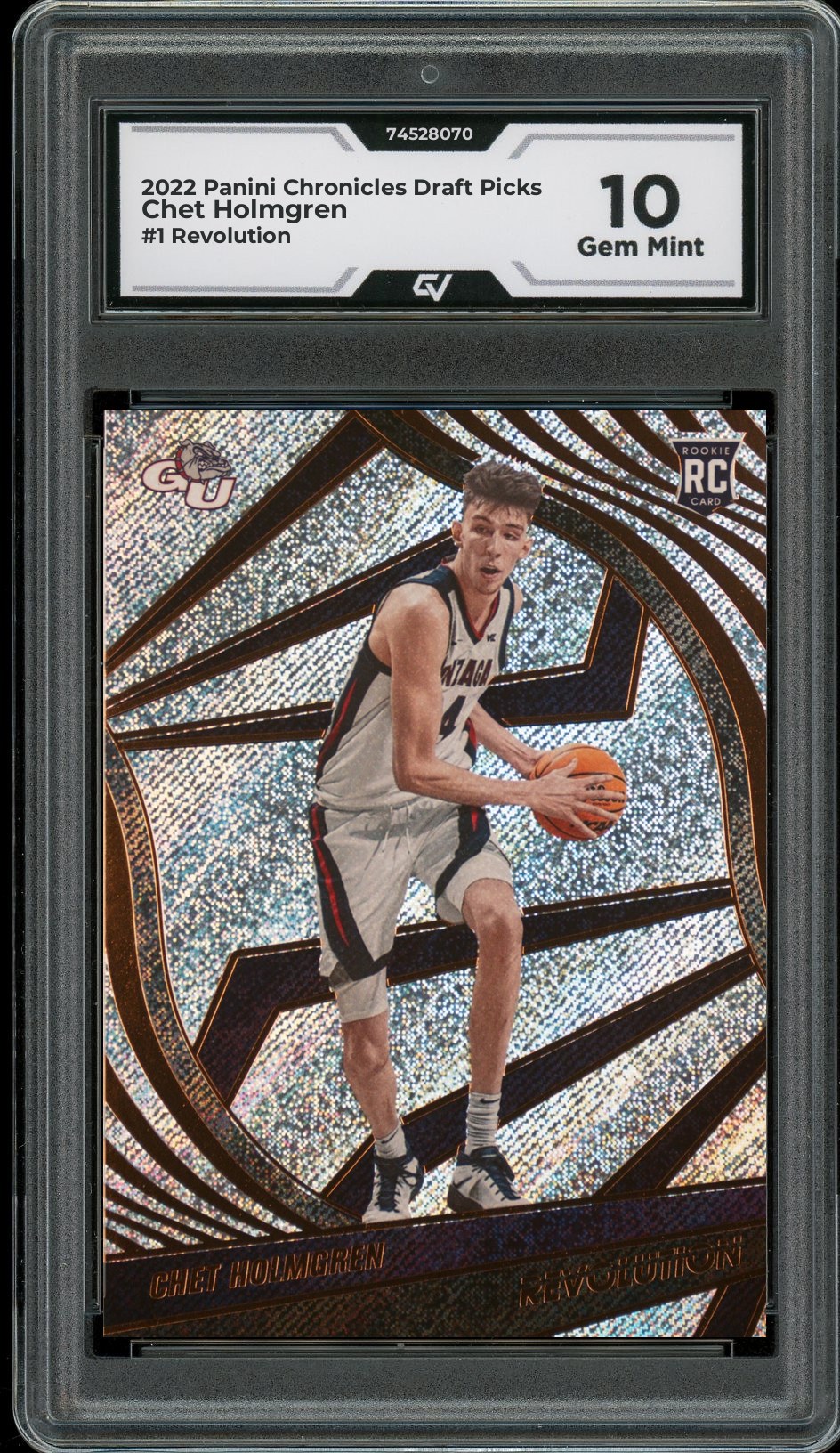 2022 Panini Chronicles Draft Picks #1 Chet Holmgren Revolution Rookie Card RC Graded 10 Gem Mint - Front