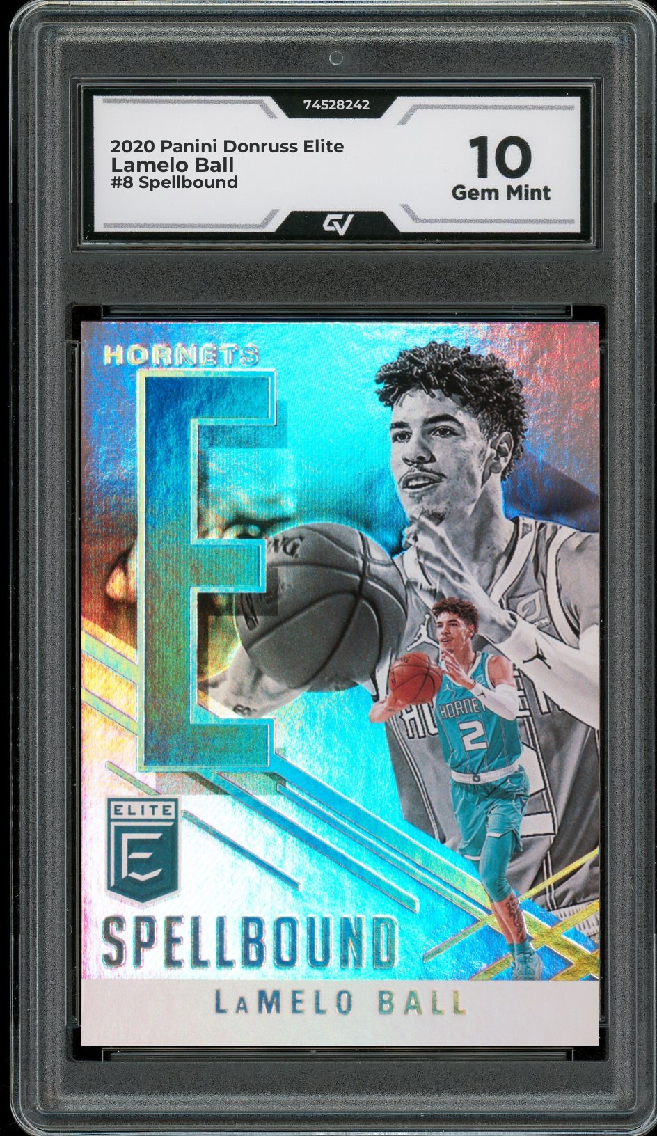 2020 Panini Donruss Elite #8 Lamelo Ball Spellbound Rookie Card RC Graded 10 Gem Mint - Front