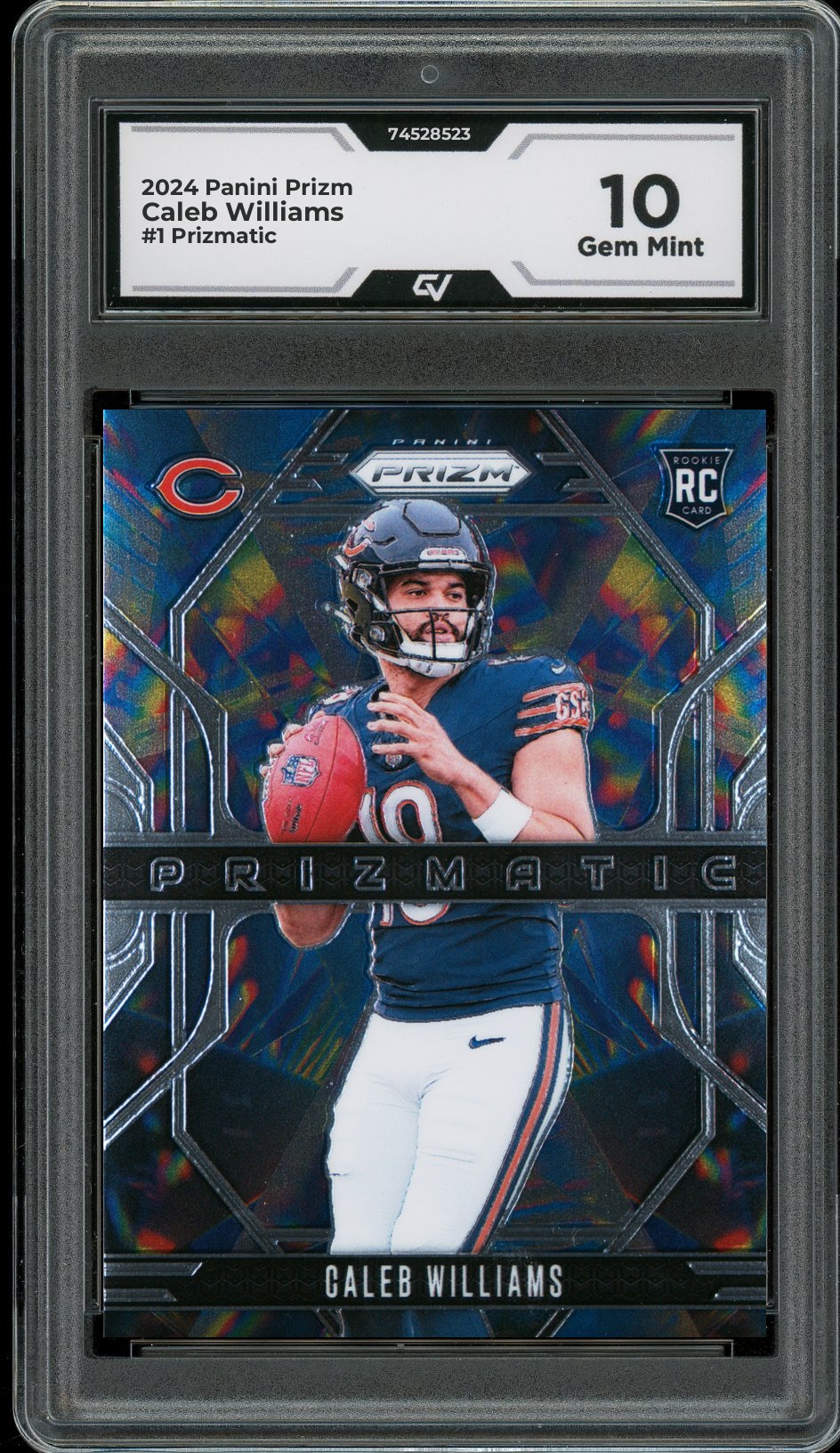 2024 Panini Prizm #1 Caleb Williams Prizmatic Rookie Card RC Graded 10 Gem Mint - Front