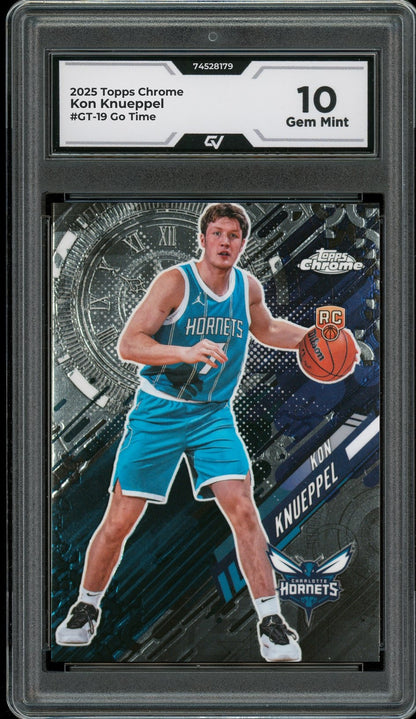 2025 Topps Chrome #GT-19 Kon Knueppel Go Time Rookie Card RC Graded 10 Gem Mint - Front