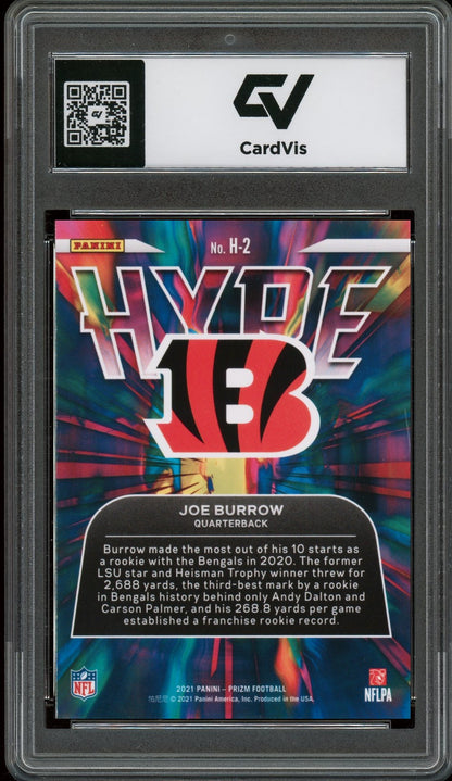 2021 Panini Prizm #h2 Joe Burrow Hype Graded 10 Gem Mint - Back
