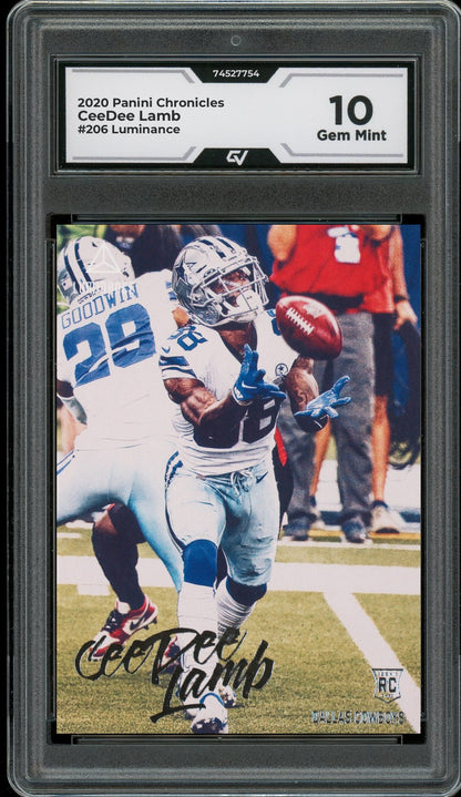 2020 Panini Chronicles #206 CeeDee Lamb Luminance Graded 10 Gem Mint - Front