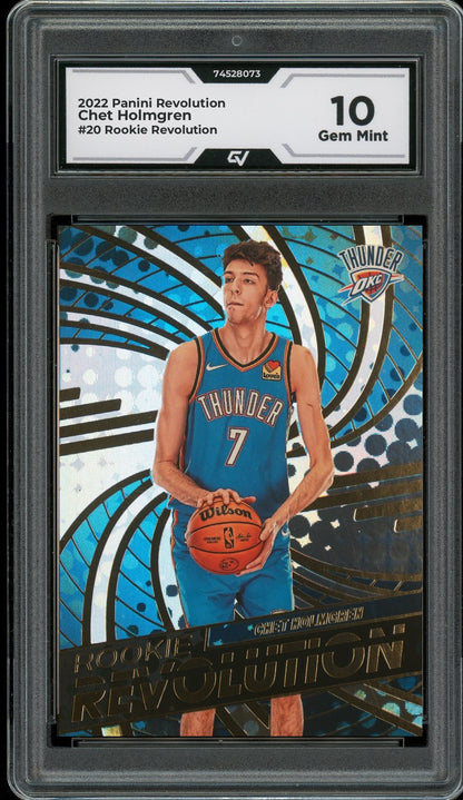 2022 Panini Revolution #20 Chet Holmgren Rookie Revolution Rookie Card RC Graded 10 Gem Mint - Front