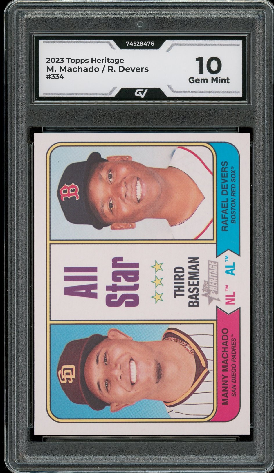 2023 Topps Heritage #334 M. Machado / R. Devers Graded 10 Gem Mint - Front