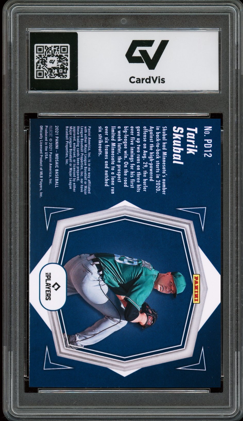 2021 Panini Mosaic #PD12 Tarik Skubal Debuts Rookie Card RC Graded 10 Gem Mint - Back