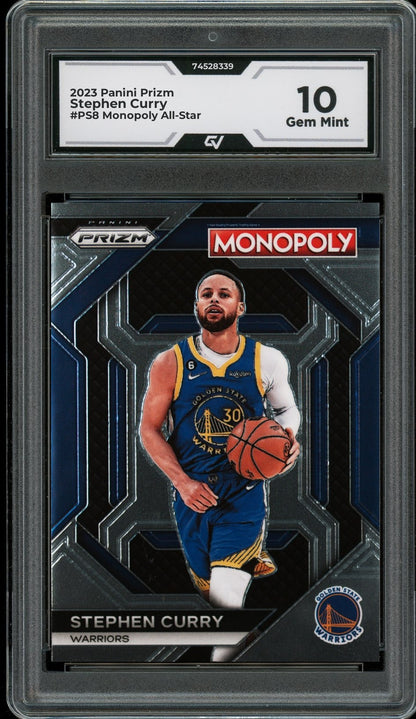2023 Panini Prizm #PS8 Stephen Curry Monopoly All-Star Graded 10 Gem Mint - Front