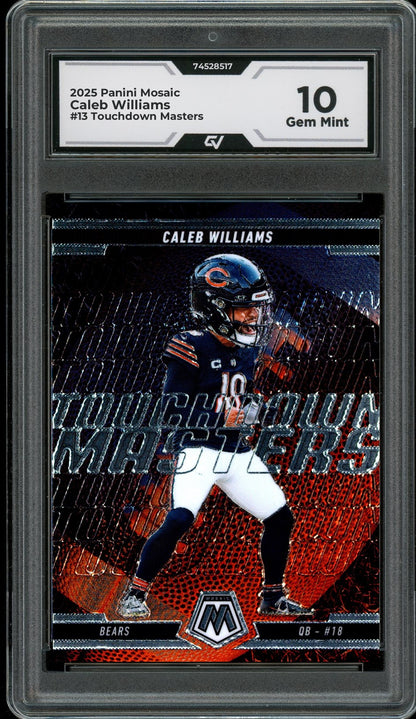 2025 Panini Mosaic #13 Caleb Williams Touchdown Masters Graded 10 Gem Mint - Front