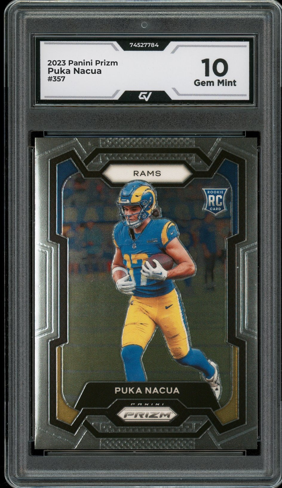 2023 Panini Prizm #357 Puka Nacua Rookie Card RC Graded 10 Gem Mint - Front