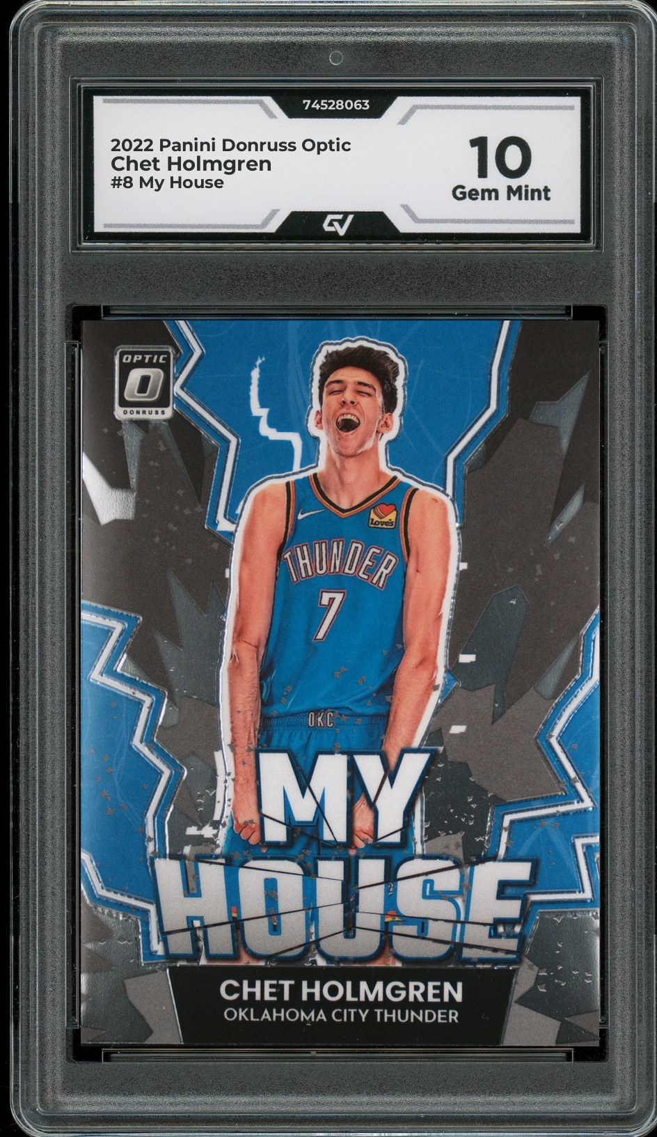 2022 Panini Donruss Optic #8 Chet Holmgren My House Graded 10 Gem Mint - Front