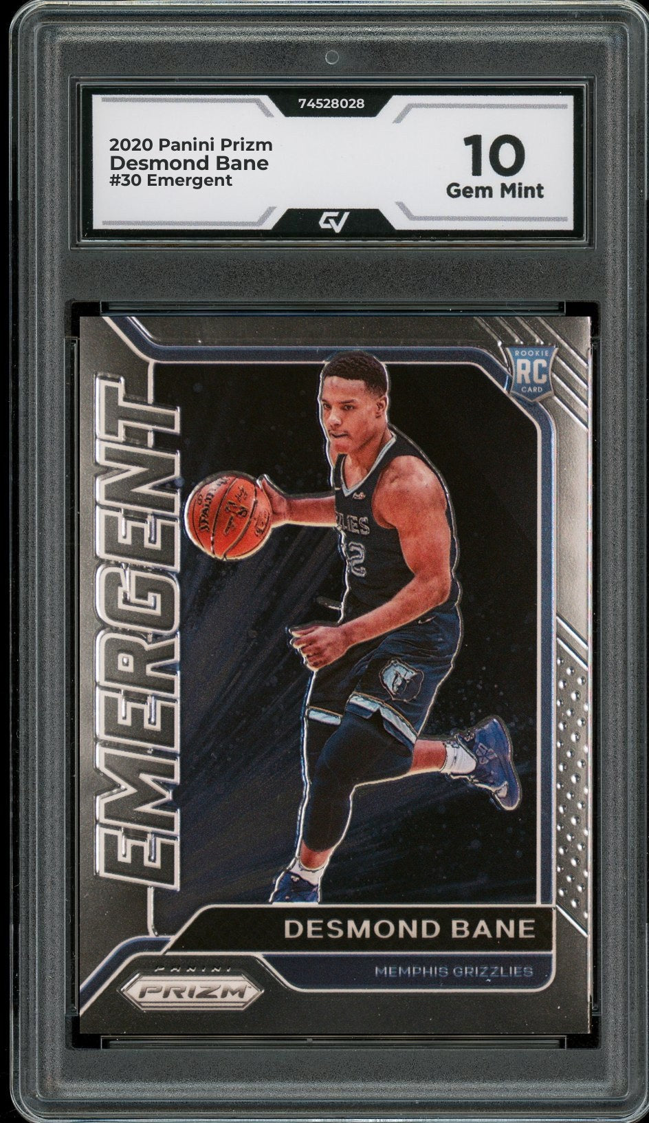2020 Panini Prizm #30 Desmond Bane Emergent Rookie Card RC Graded 10 Gem Mint - Front