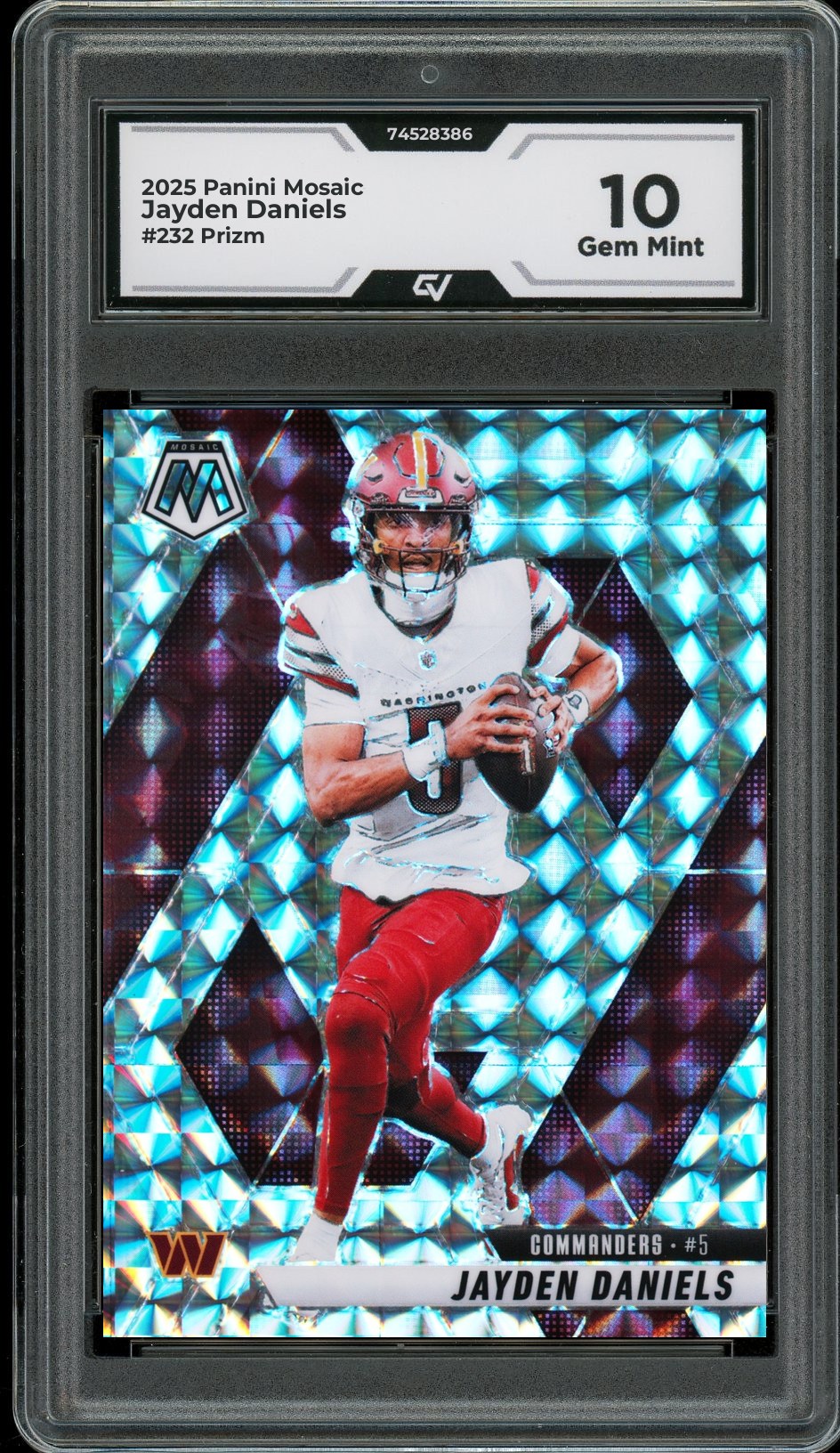 2025 Panini Mosaic #232 Jayden Daniels Prizm Graded 10 Gem Mint - Front