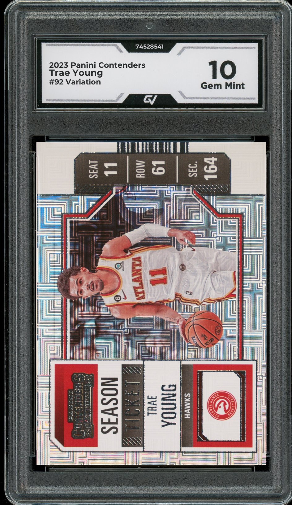 2023 Panini Contenders #92 Trae Young Variation Graded 10 Gem Mint - Front