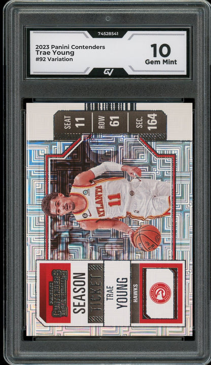 2023 Panini Contenders #92 Trae Young Variation Graded 10 Gem Mint - Front