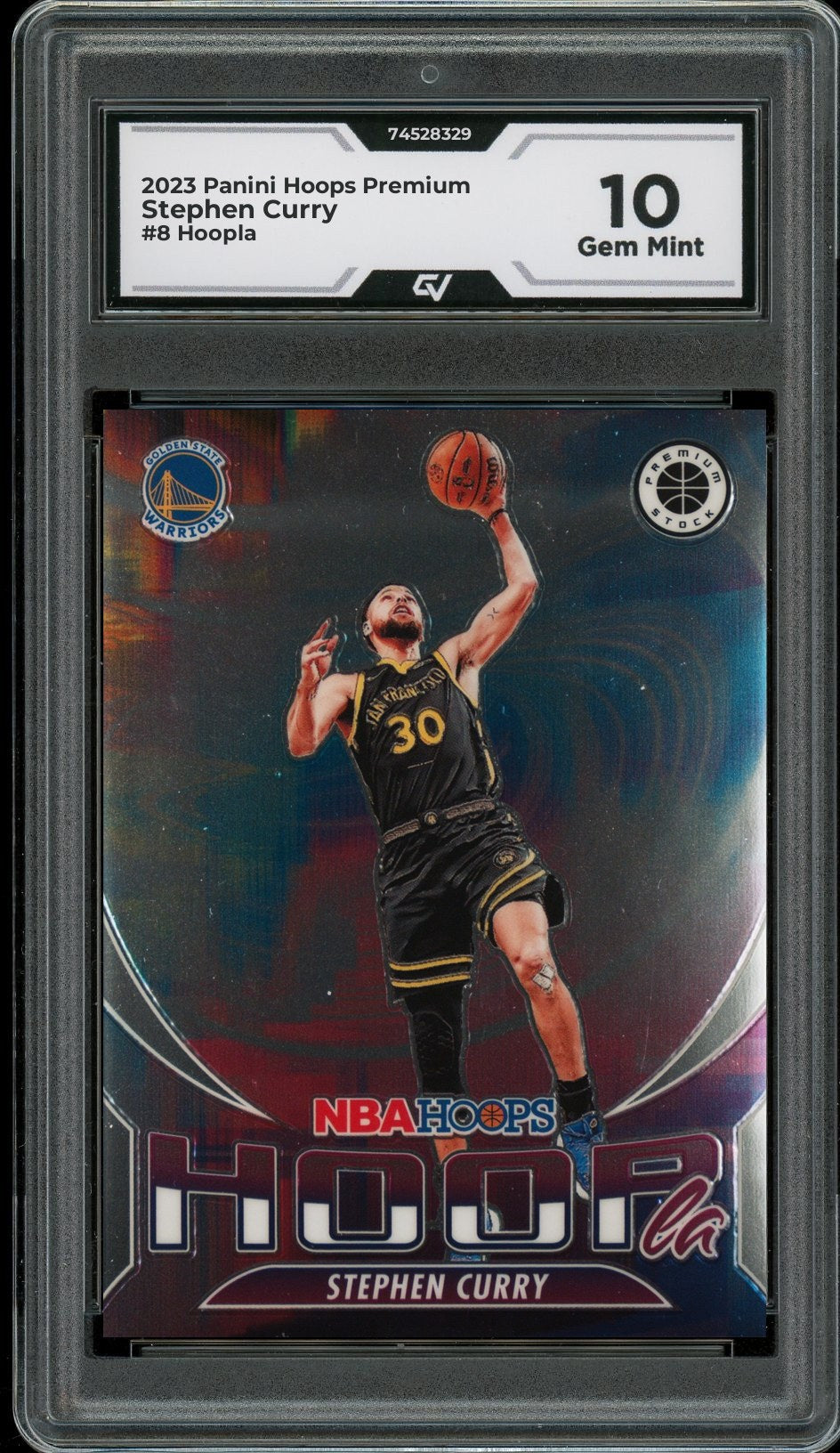 2023 Panini Hoops Premium #8 Stephen Curry Hoopla Graded 10 Gem Mint - Front