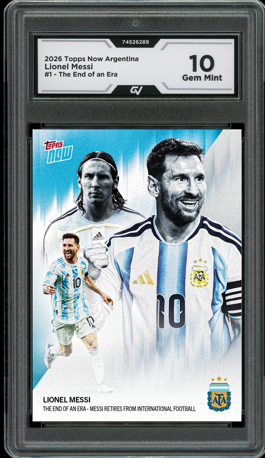 2026 Topps Now #1 Lionel Messi Argentia Retirement Tribute Graded 10 Gem Mint Presale
