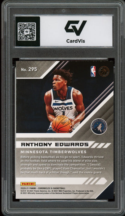 2020 Panini Chronicles #295 Anthony Edwards Rookie Card RC Graded 10 Gem Mint - Back