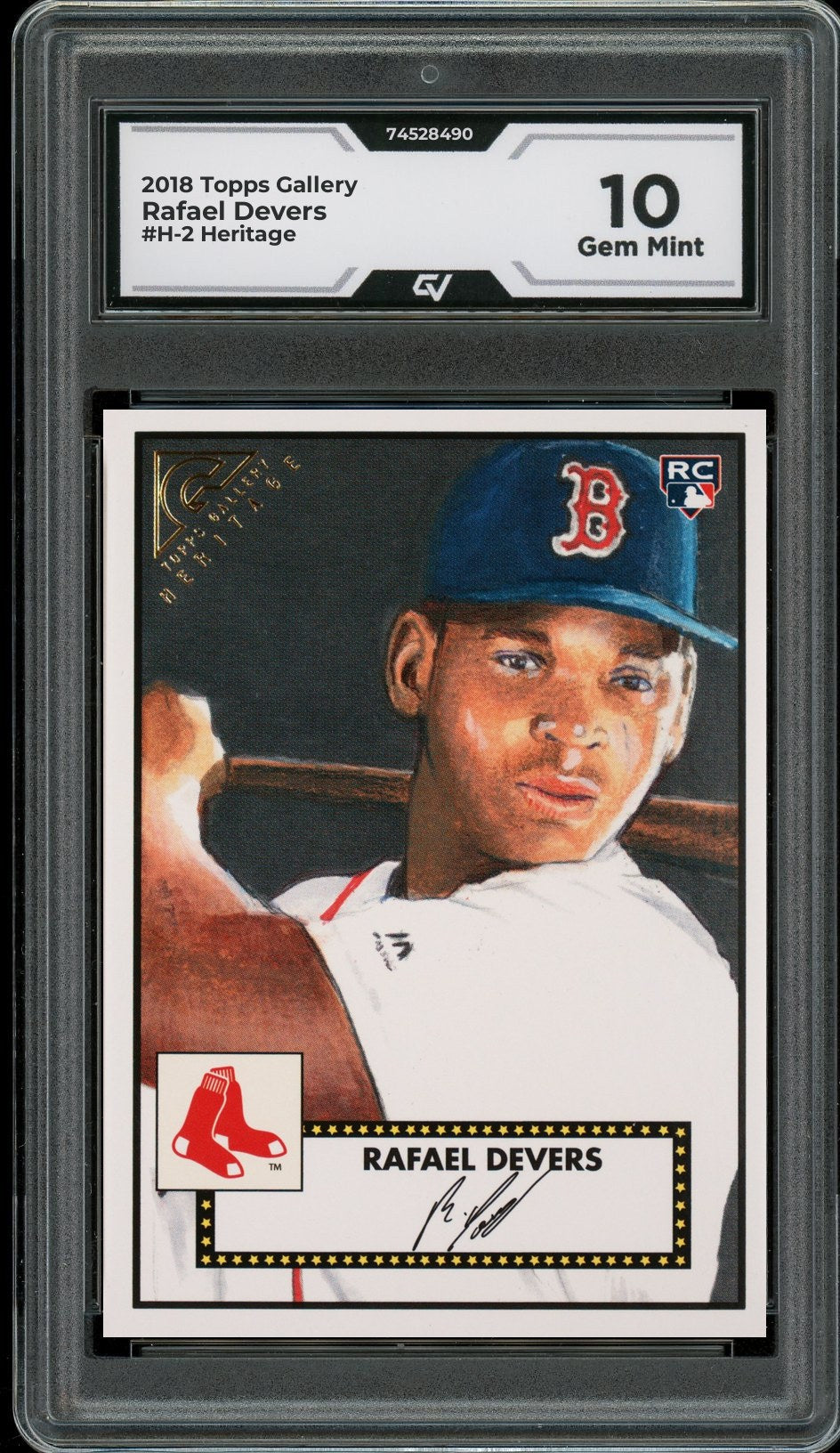 2018 Topps Gallery #H-2 Rafael Devers Heritage Rookie Card RC Graded 10 Gem Mint - Front