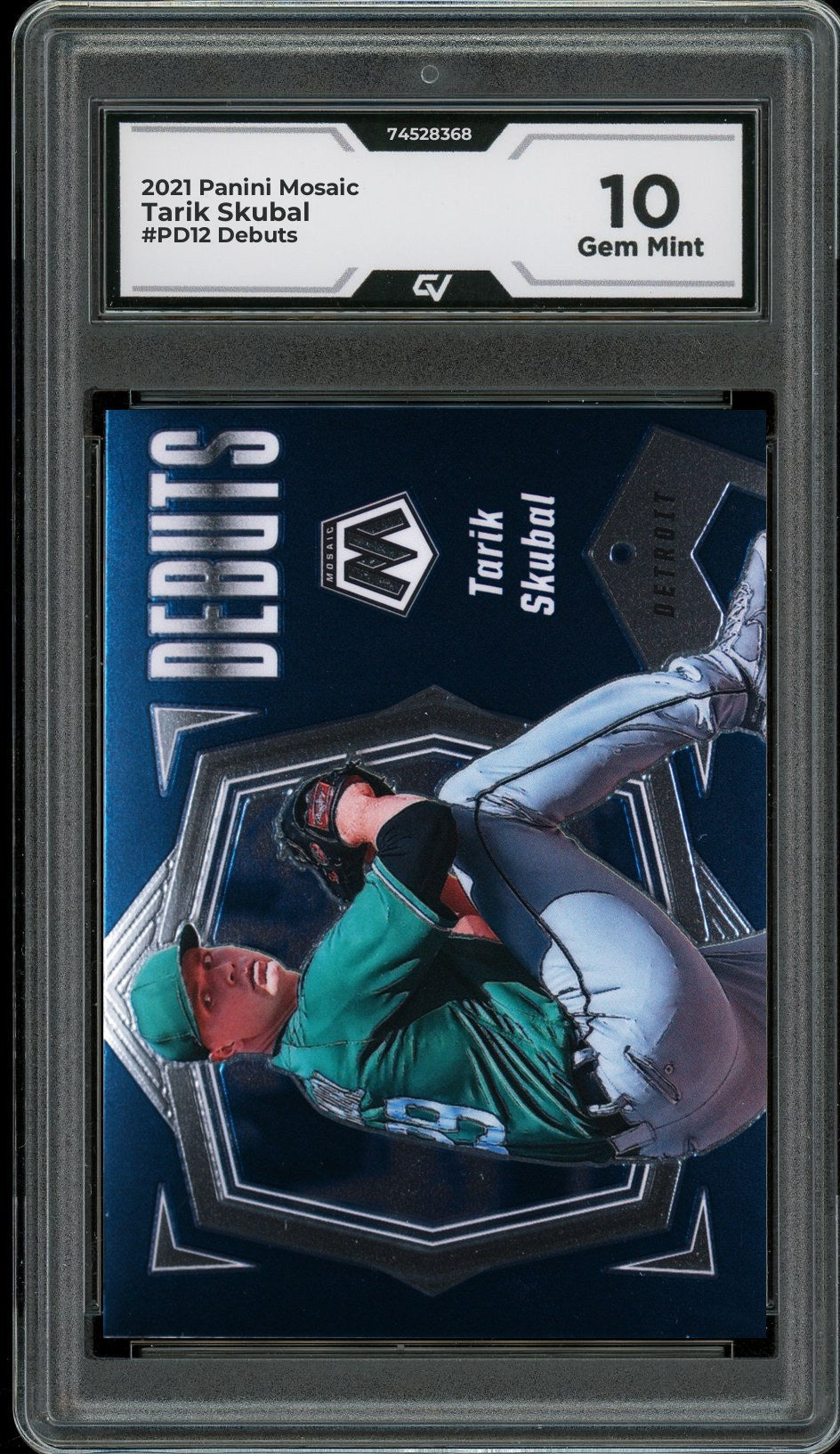 2021 Panini Mosaic #PD12 Tarik Skubal Debuts Rookie Card RC Graded 10 Gem Mint - Front