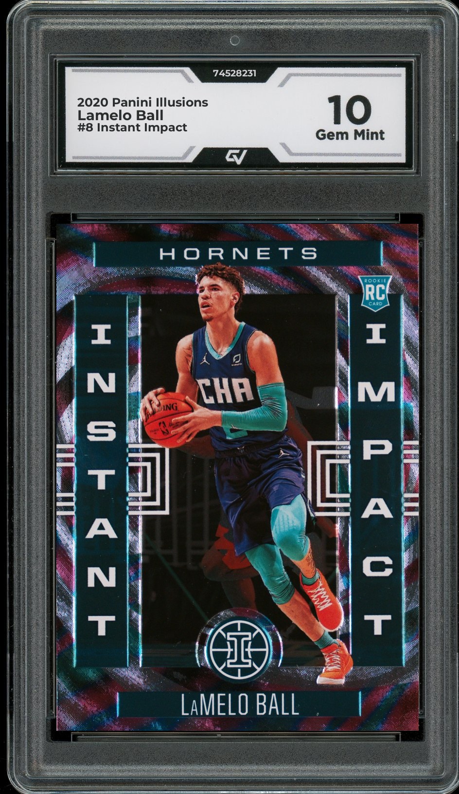 2020 Panini Illusions #8 Lamelo Ball Instant Impact Rookie Card RC Graded 10 Gem Mint - Front