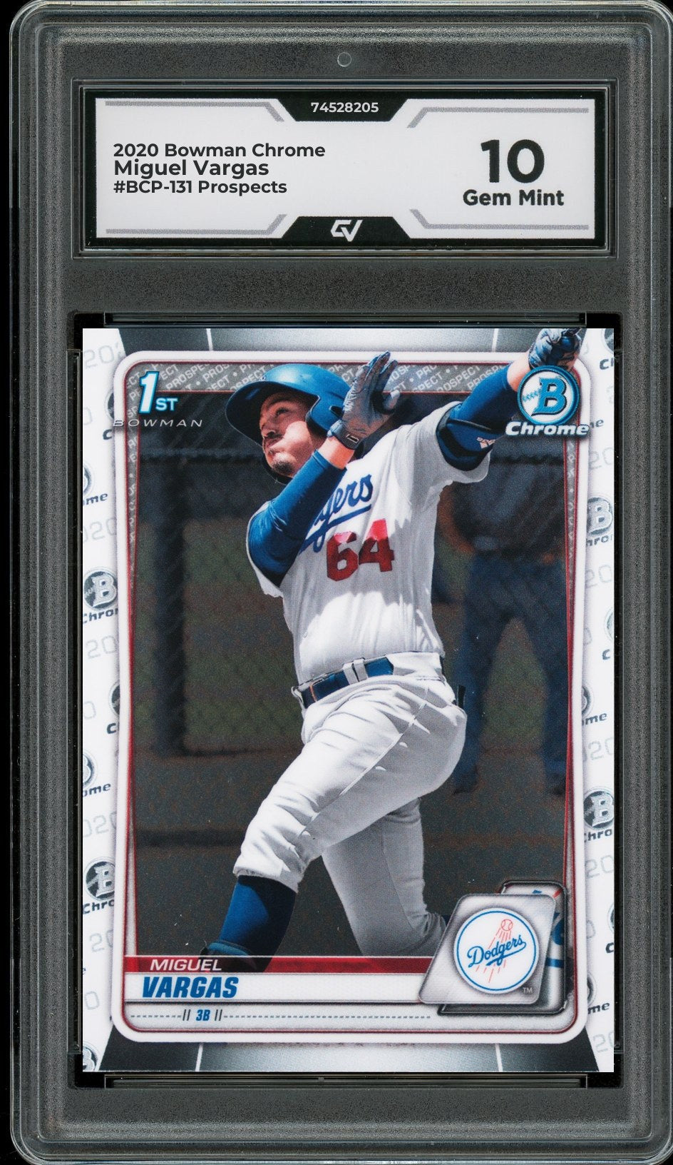 2020 Bowman Chrome #BCP-131 Miguel Vargas Prospects Rookie Card RC Graded 10 Gem Mint - Front