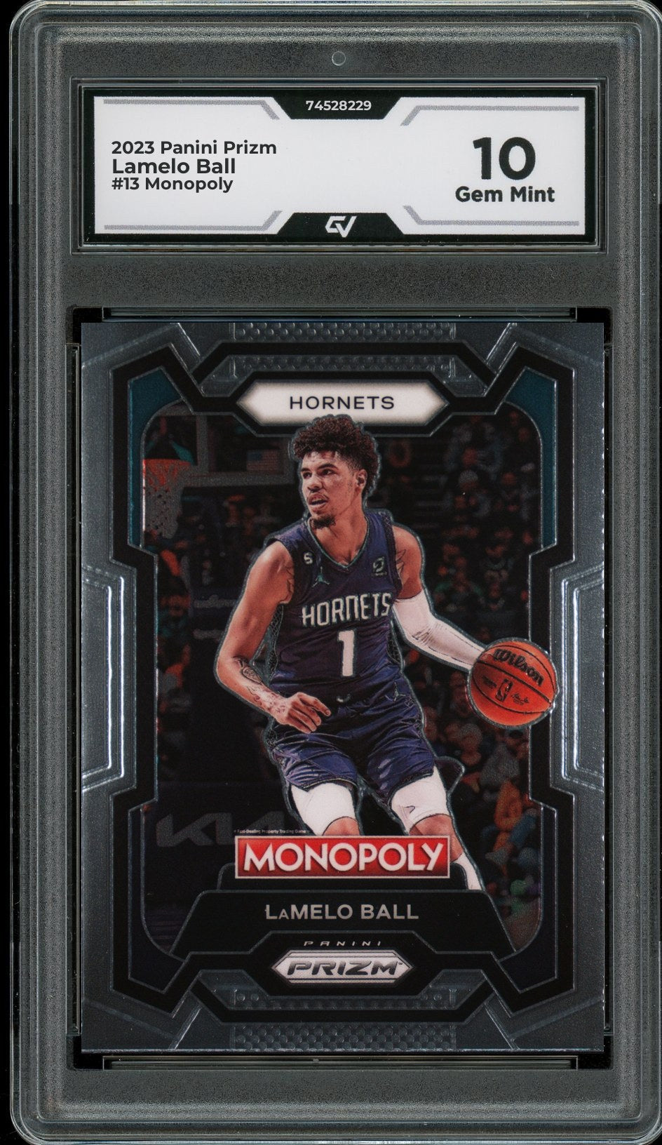 2023 Panini Prizm #13 Lamelo Ball Monopoly Graded 10 Gem Mint - Front