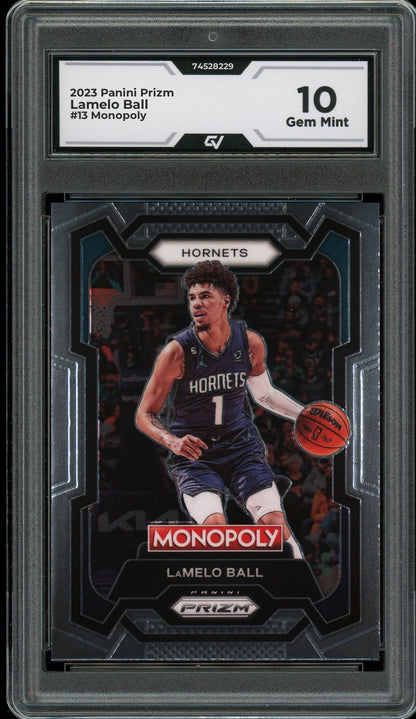 2023 Panini Prizm #13 Lamelo Ball Monopoly Graded 10 Gem Mint - Front