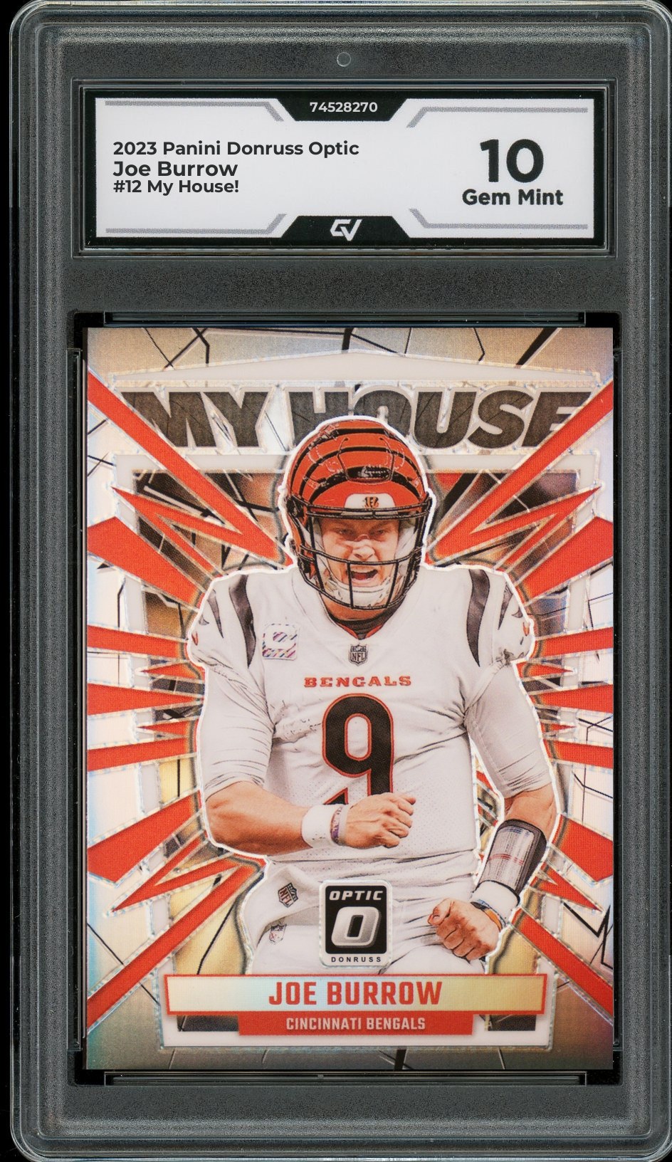 2023 Panini Donruss Optic #12 Joe Burrow My House! Graded 10 Gem Mint - Front