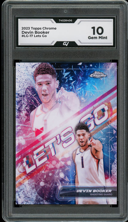 2023 Topps Chrome #LG-17 Devin Booker Lets Go Graded 10 Gem Mint - Front