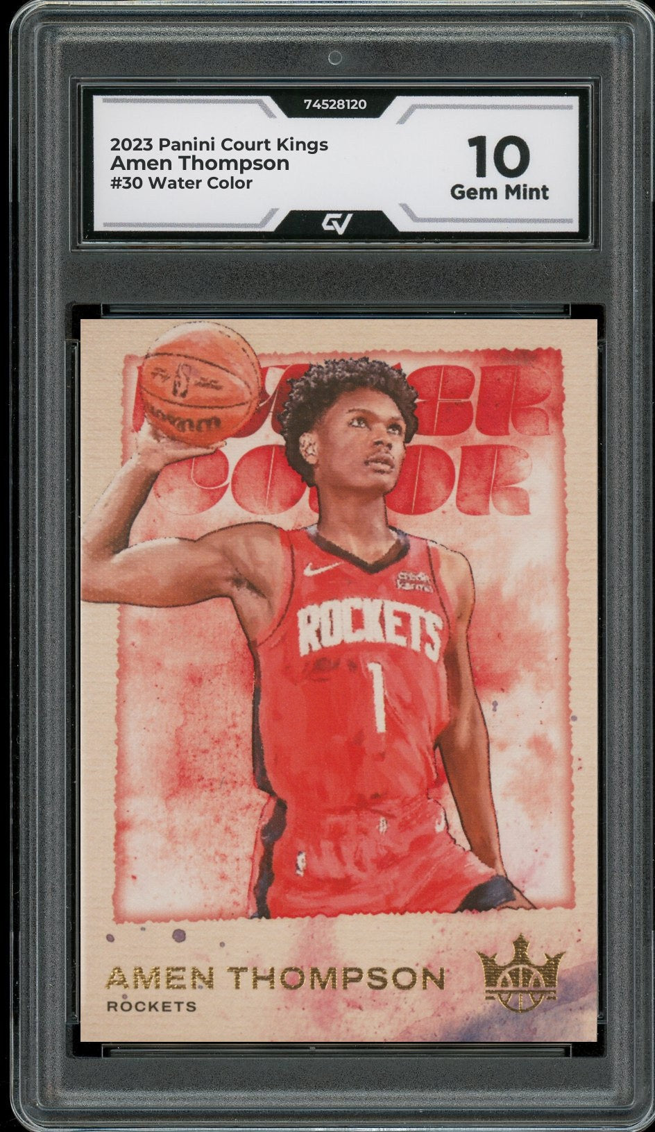 2023 Panini Court Kings #30 Amen Thompson Water Color Graded 10 Gem Mint - Front