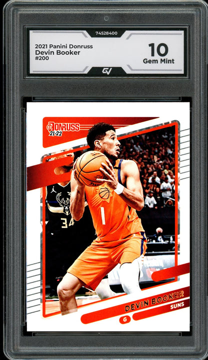 2021 Panini Donruss #200 Devin Booker Graded 10 Gem Mint - Front