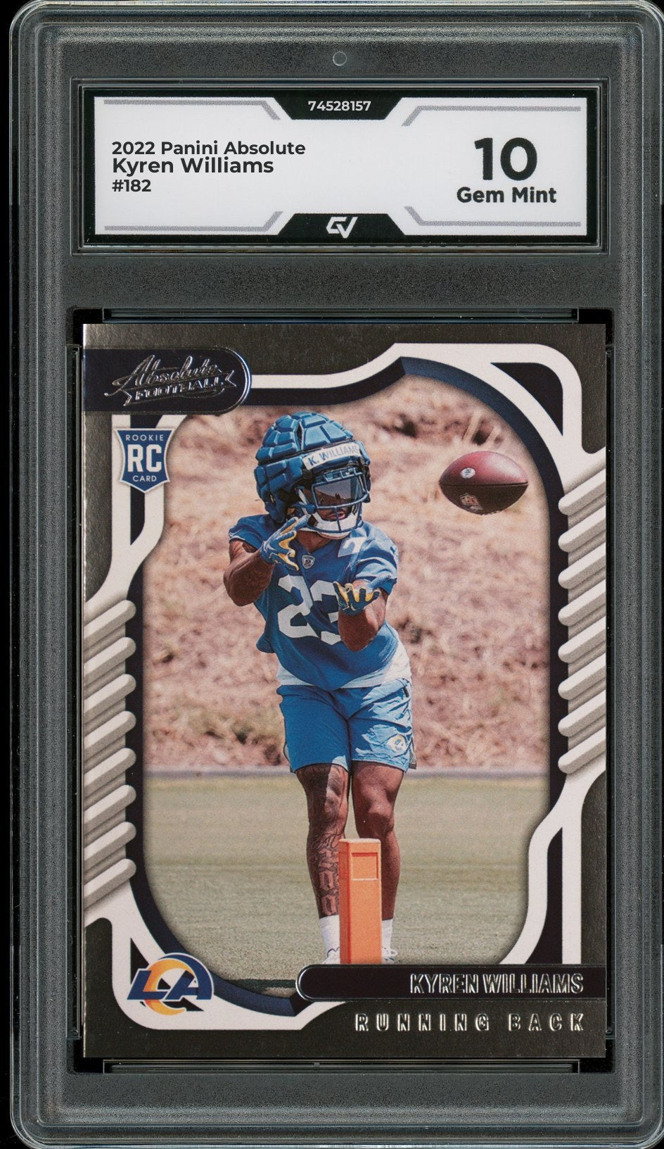 2022 Panini Absolute #182 Kyren Williams Rookie Card RC Graded 10 Gem Mint - Front