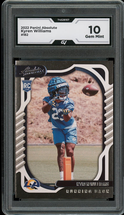 2022 Panini Absolute #182 Kyren Williams Rookie Card RC Graded 10 Gem Mint - Front