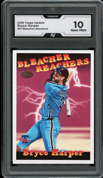 2025 Topps Update #17 Bryce Harper Bleacher Reachers Graded 10 Gem Mint - Front