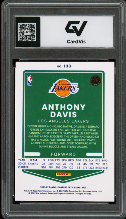2021 Panini Donruss Optic #133 Anthony Davis Graded 10 Gem Mint - Back