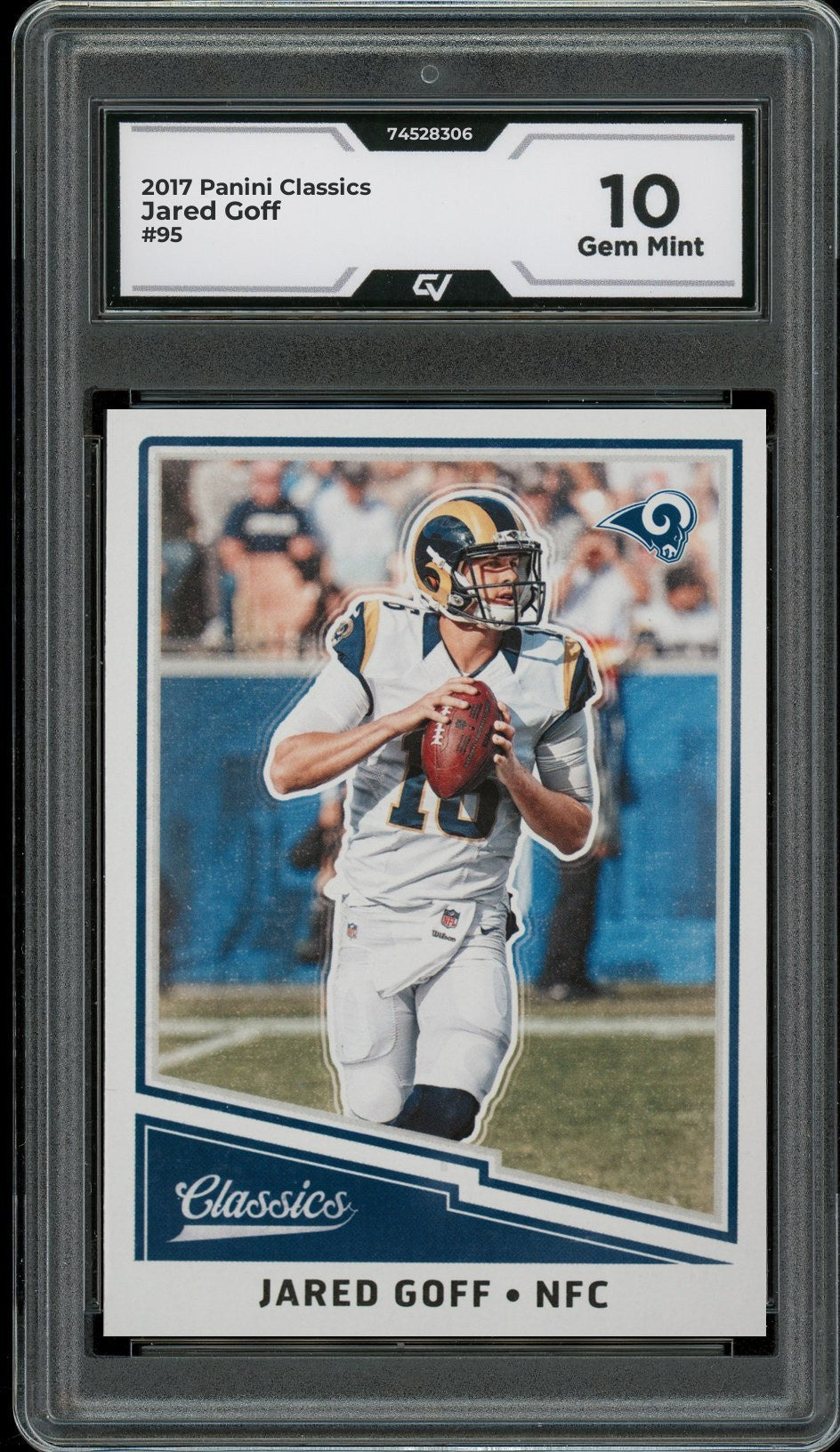 2017 Panini Classics #95 Jared Goff Graded 10 Gem Mint - Front