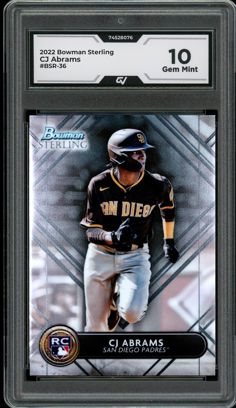 2022 Bowman Sterling #BSR-36 CJ Abrams Rookie Card RC Graded 10 Gem Mint - Front