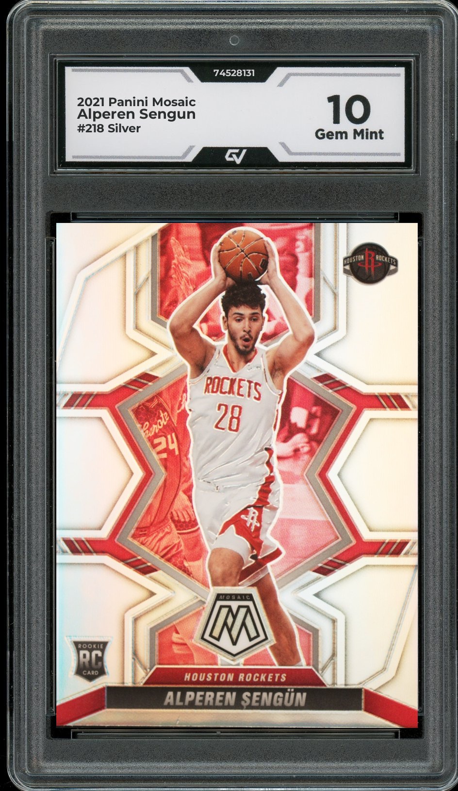 2021 Panini Mosaic #218 Alperen Sengun Silver Rookie Card RC Graded 10 Gem Mint - Front