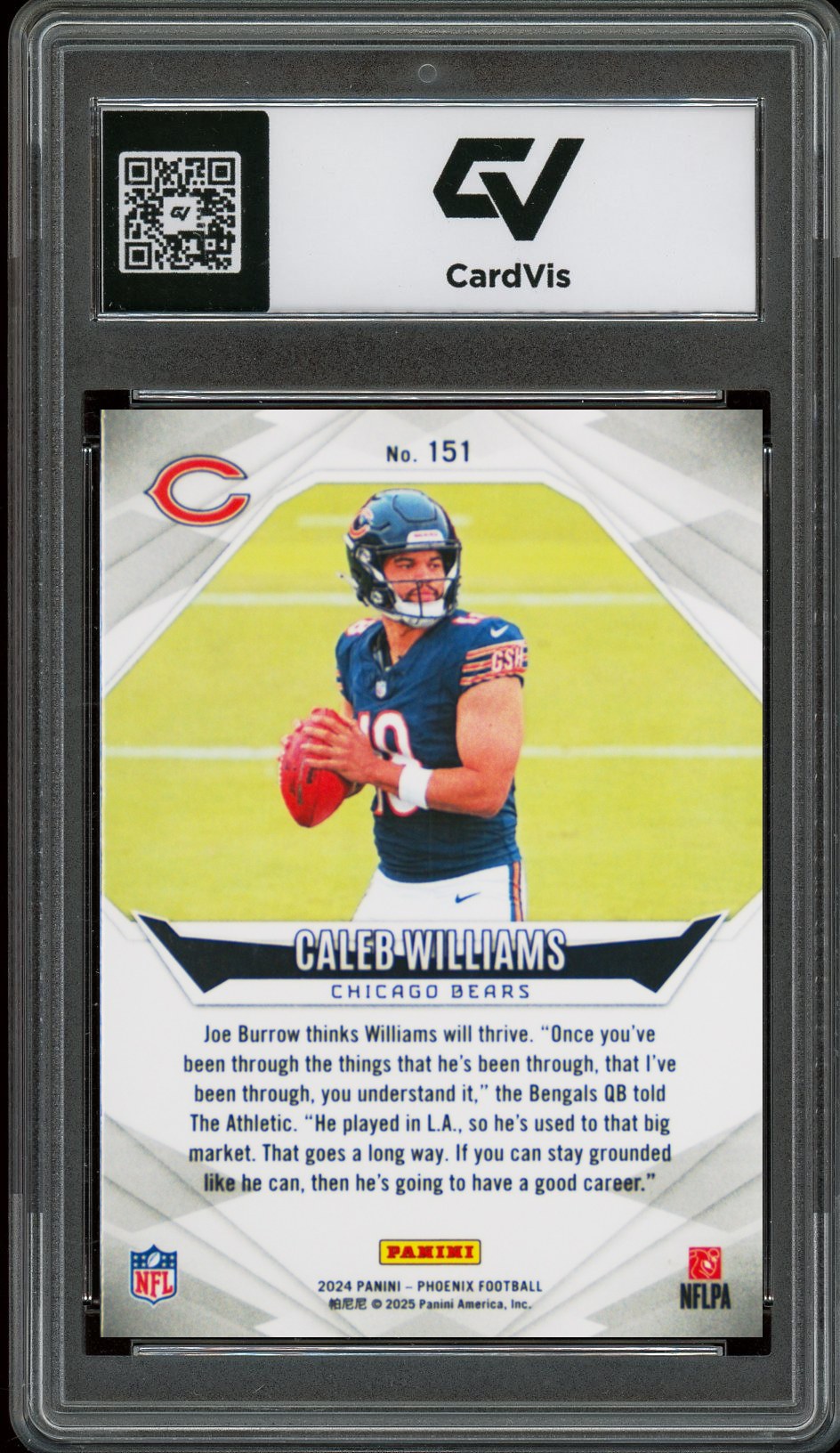 2024 Panini Phoenix #151 Caleb Williams Rookie Card RC Graded 10 Gem Mint - Back
