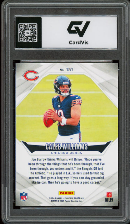 2024 Panini Phoenix #151 Caleb Williams Rookie Card RC Graded 10 Gem Mint - Back