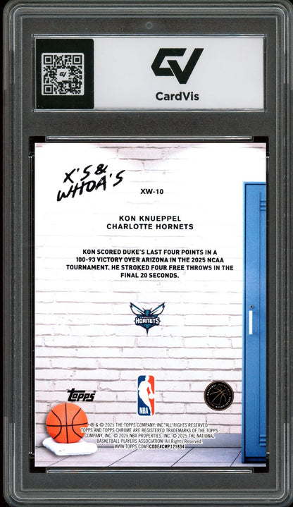 2025 Topps Chrome #XW-10 Kon Knueppel X's And Whoa's Rookie Card RC Graded 10 Gem Mint - Back